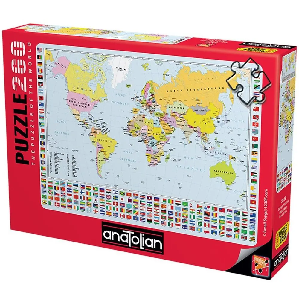 Anatolian Dünya Haritası 260 Parça Puzzle 3319