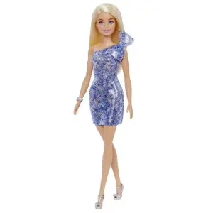 Pırıltılı Barbie Bebek Mavi Elbise GRB32