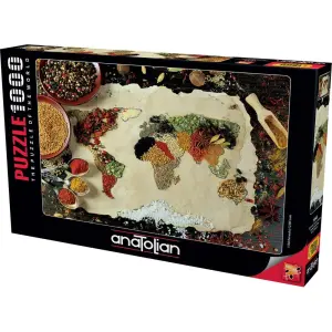 Anatolian Baharatlı Dünya Haritası 1000 Parça Puzzle 1045