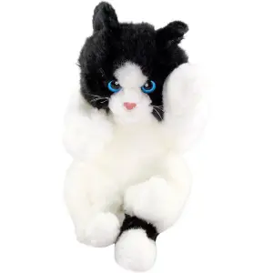 Animals Of The World Oyuncu Yavru Siyah-Beyaz Kedicik Peluş 24 Cm