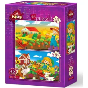 Art Kids Puzzle Çiftçi Kız 35+60 Parça 5582