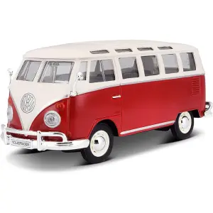 Maisto 1:25 Volkswagen Van Samba Kırmızı