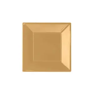 Roll-Up Altın Rengi Küçük 8'li Kare Plastik Tabak