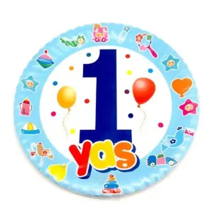 1 Yaş Mavi 10' Karton Tabak