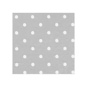 Roll-Up Gri Peçete 20'li Beyaz Puantiyeli