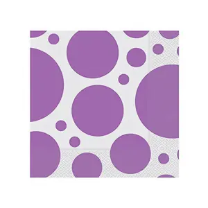 Roll-Up Beyaz Peçete 20'li Büyük Mor Puantiyeli