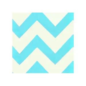 Roll-Up Beyaz Peçete 20'li Turkuaz Büyük Zigzaglı