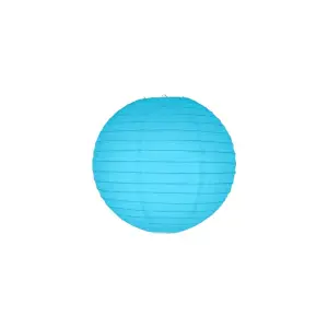 Mavi Kağıt Dekor Fener 20Cm