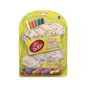 Bubu Yarış Arabası Ahşap Boyama Seti