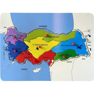 Bu-Bu Türkiye Haritası Tutmalı Ahşap Puzzle