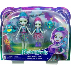 Enchantimals Kız Kardeş Bebekler Serisi Patter Peacock & Flap HCF83