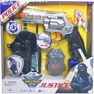 Pilli Rozetli ve Kılıflı Polis Operasyon Seti