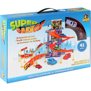 Super Garage 3 Katlı 41 Parça Garaj Oyun Seti