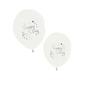 Sweet Party Happy Birthday Baskılı 5'li Beyaz Balon