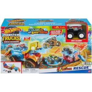 Hot Wheels Monster Trucks Color Shifters 5 Alarmlı Kurtarma Aracı Oyun Seti HPN73