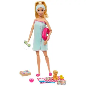 Barbie Spa Günü Bebekleri Sarışın GJG55